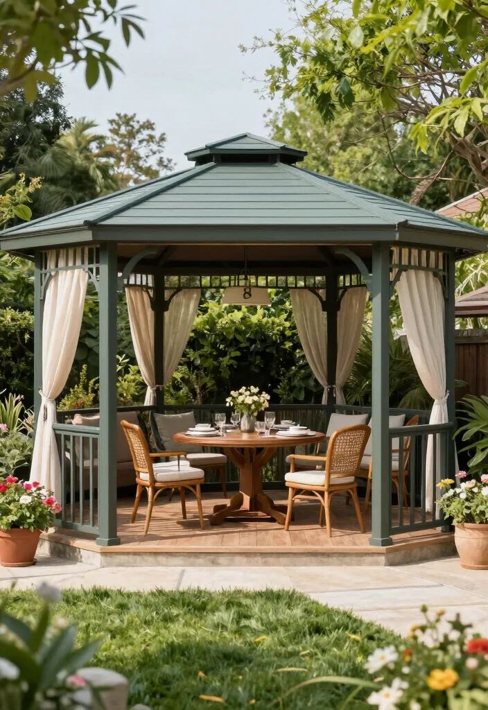 14 Backyard Gazebo Ideas for a Dreamy Relaxing Retreat - 14. Multi-Functional Gazebo 1