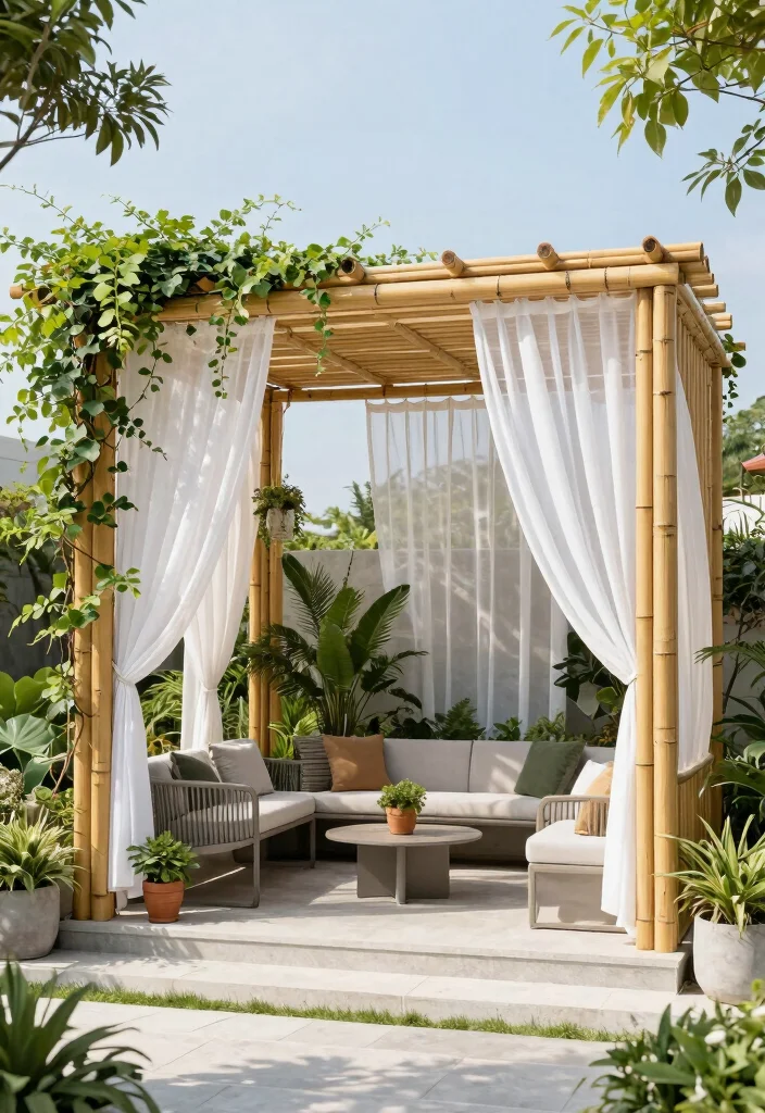 14 Backyard Gazebo Ideas for a Dreamy Relaxing Retreat - 2. Modern Pergola Gazebo 1