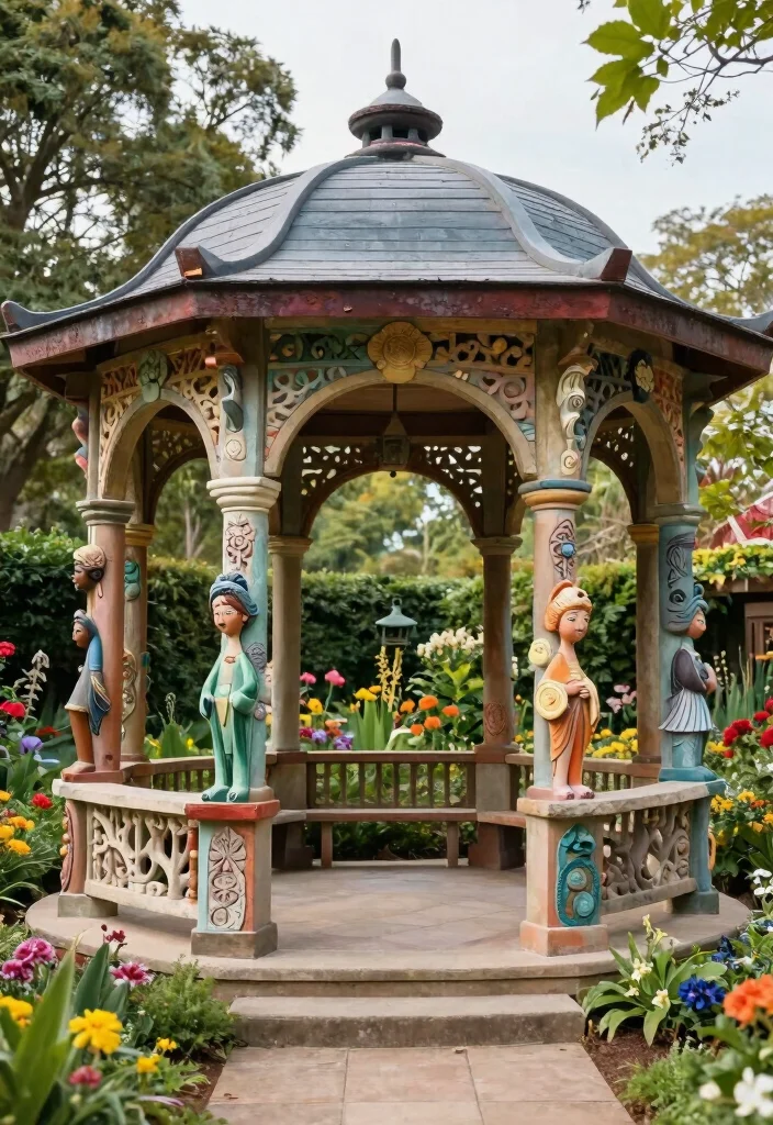 14 Backyard Gazebo Ideas for a Dreamy Relaxing Retreat - 8. Artistic Sculpture Gazebo 1