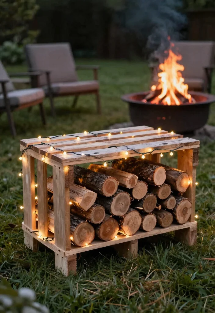 14 Backyard Pallet Ideas That Are Budget-Friendly & Surprisingly Chic - 6. Pallet Firewood Rack 1