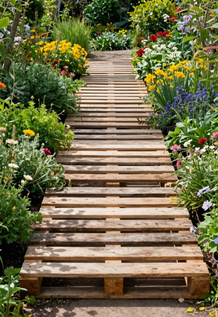 14 Backyard Pallet Ideas That Are Budget-Friendly & Surprisingly Chic - 9. Pallet Garden Pathway 1