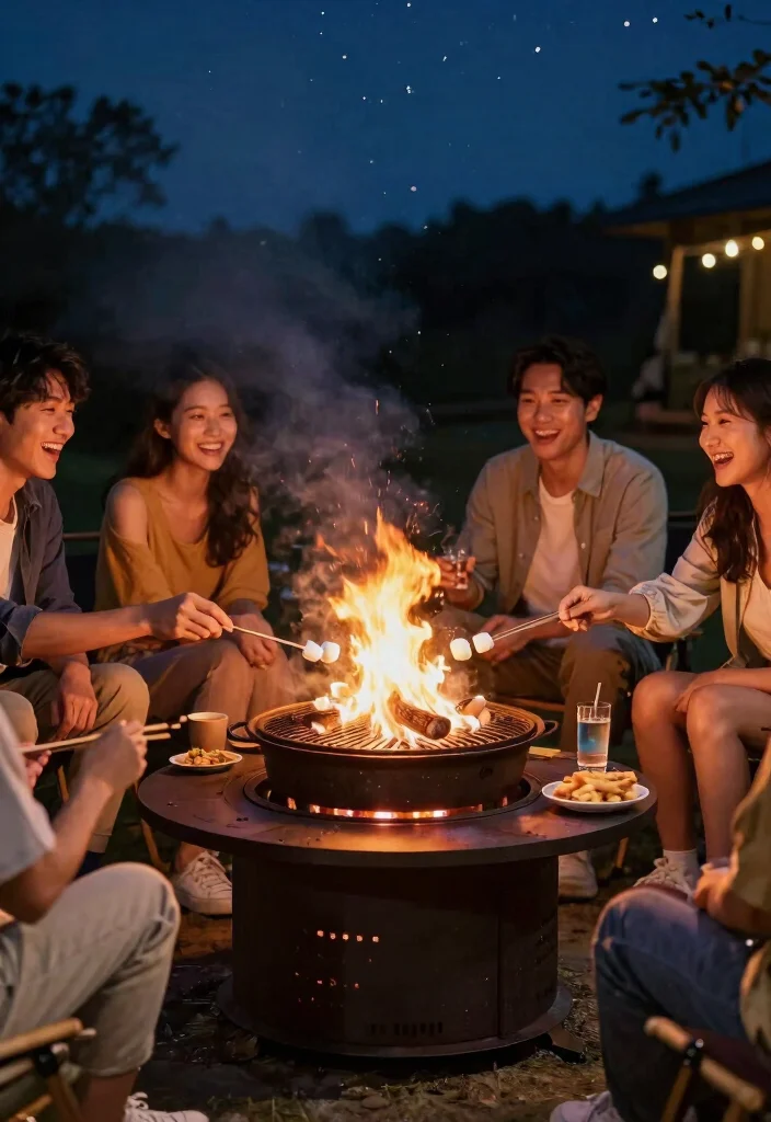 14 Bon Fire Pit Ideas for Cozy Backyard Nights - 10. Fire Pit with a Grill Top 1