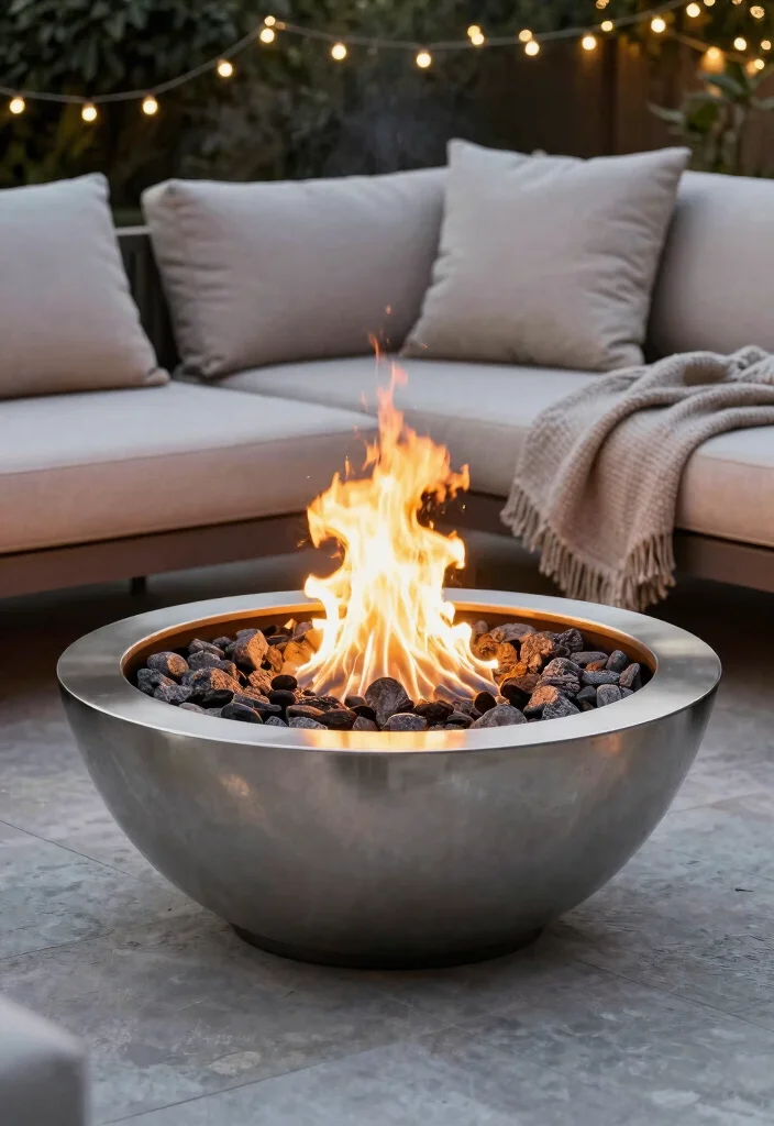 14 Bon Fire Pit Ideas for Cozy Backyard Nights - 3. Fire Bowl for a Modern Twist 1