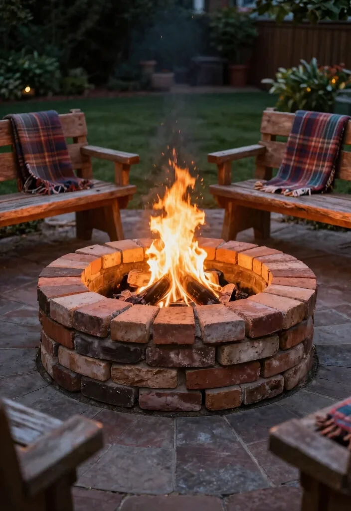14 Bon Fire Pit Ideas for Cozy Backyard Nights - 4. DIY Bricks Fire Pit 1