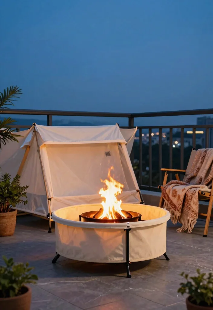 14 Bon Fire Pit Ideas for Cozy Backyard Nights - 5. Portable Canvas Fire Pit 1