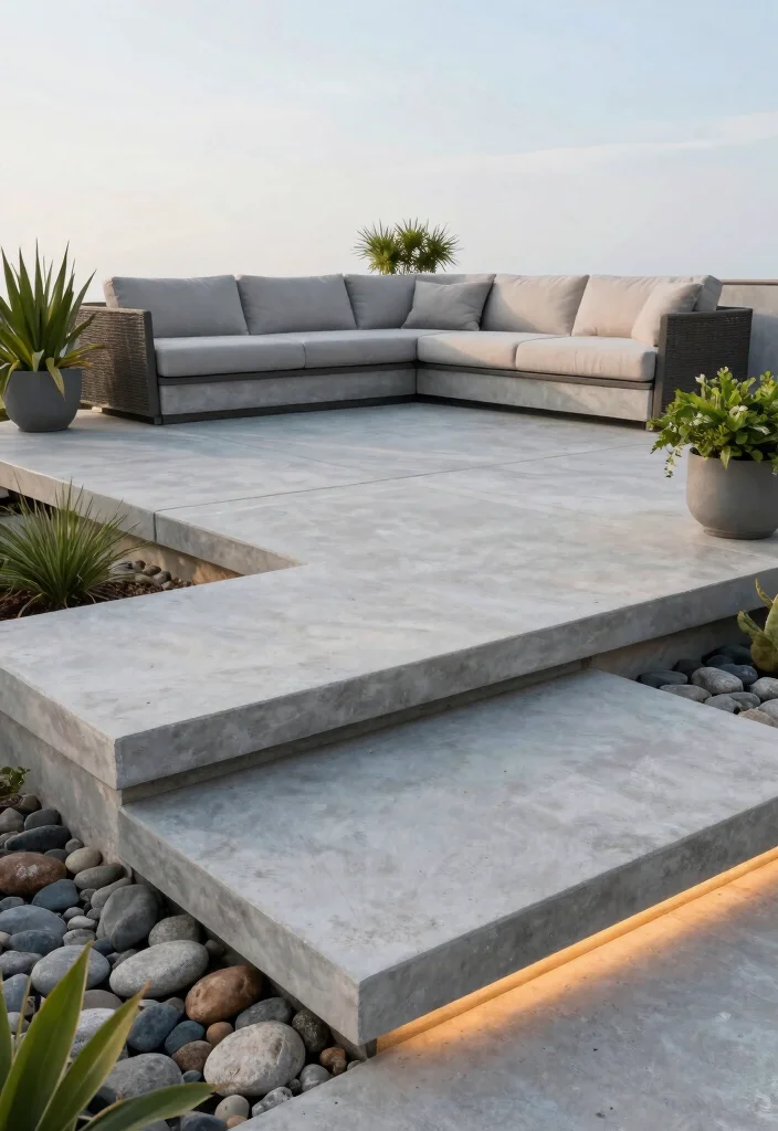 14 Concrete Porch Ideas That Feel Clean & Contemporary - 1. Elevated Concrete Slabs 1