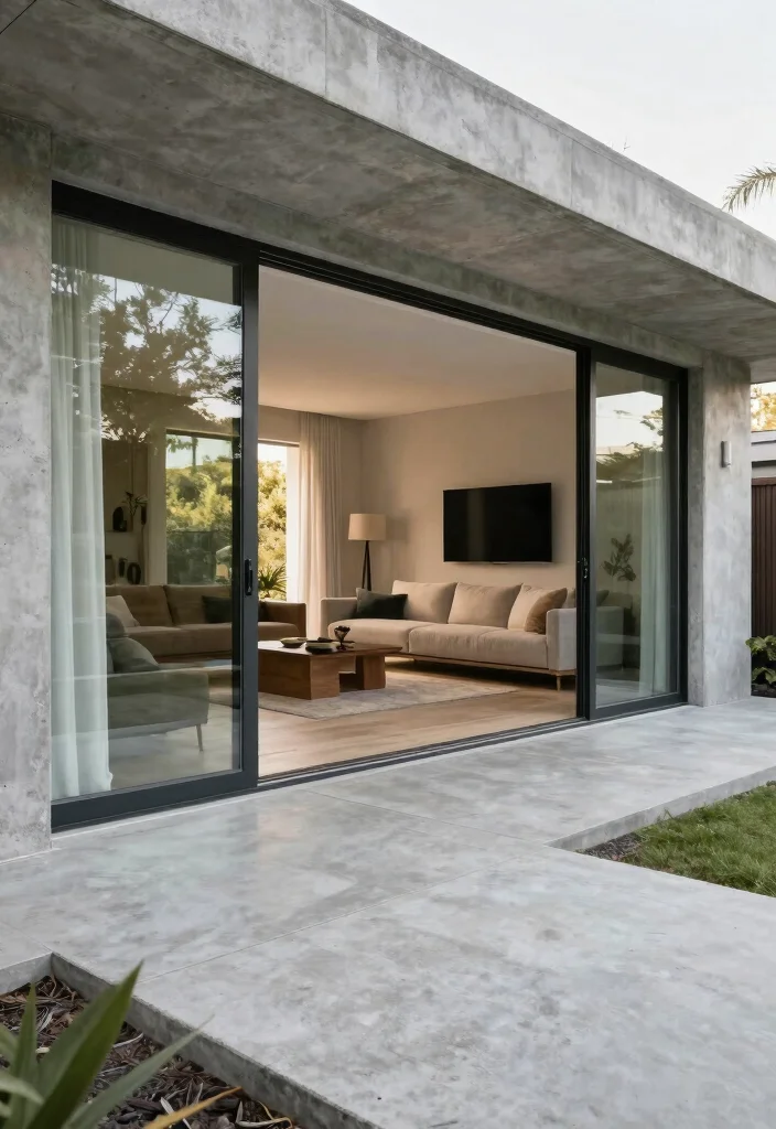 14 Concrete Porch Ideas That Feel Clean & Contemporary - 11. Seamless Indoor-Outdoor Flow 1