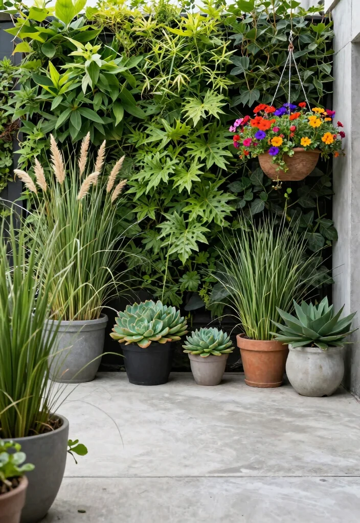 14 Concrete Porch Ideas That Feel Clean & Contemporary - 3. Lush Greenery Accents 1