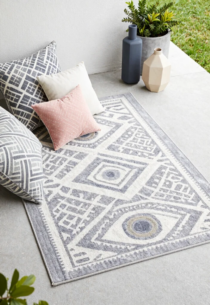 14 Concrete Porch Ideas That Feel Clean & Contemporary - 7. Geometric Patterns in Decor 1
