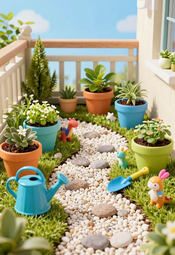 14 Kids Balcony Ideas for a Safe & Playful Mini Paradise - 1. Mini Garden for Imaginative Play 1