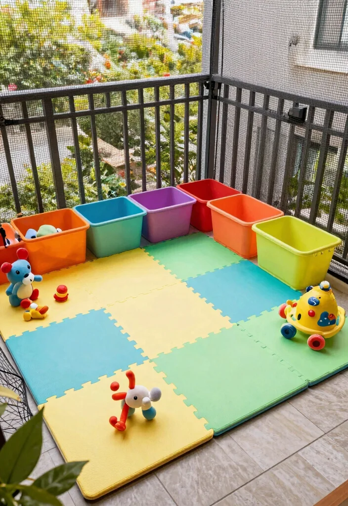 14 Kids Balcony Ideas for a Safe & Playful Mini Paradise - 3. Safe Play Area with Soft Flooring 1