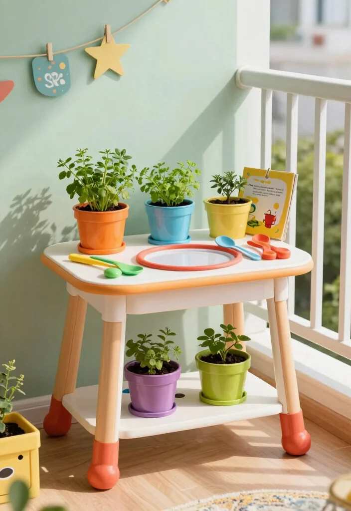 14 Kids Balcony Ideas for a Safe & Playful Mini Paradise - 6. Balcony Cooking Station 1