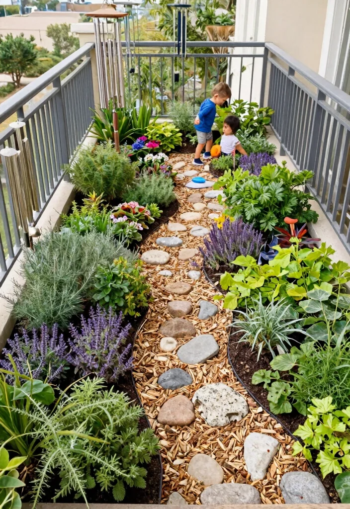 14 Kids Balcony Ideas for a Safe & Playful Mini Paradise - 8. Interactive Sensory Garden 1