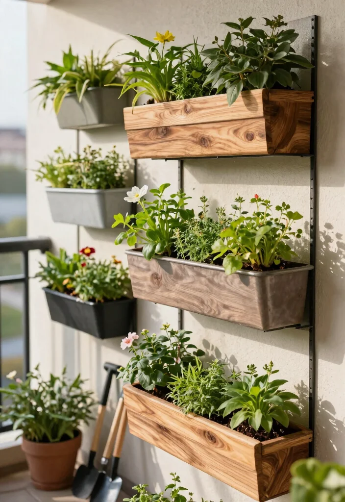 14 Simple Balcony Ideas That Look Effortlessly Stylish 1 14 Simple Balcony Ideas That Look Effortlessly Stylish - 1. Vertical Garden Magic 1