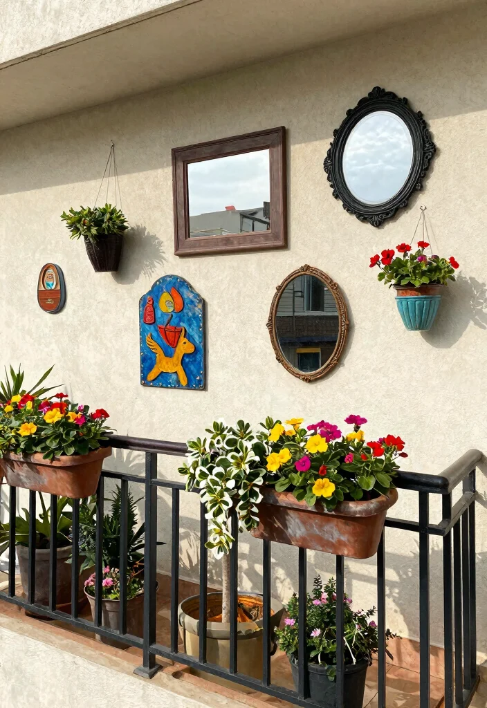 14 Simple Balcony Ideas That Look Effortlessly Stylish 52 14 Simple Balcony Ideas That Look Effortlessly Stylish - 12. Artistic Wall Décor 1