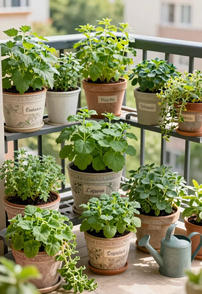 14 Simple Balcony Ideas That Look Effortlessly Stylish 13 14 Simple Balcony Ideas That Look Effortlessly Stylish - 3. Herb Garden Haven 1