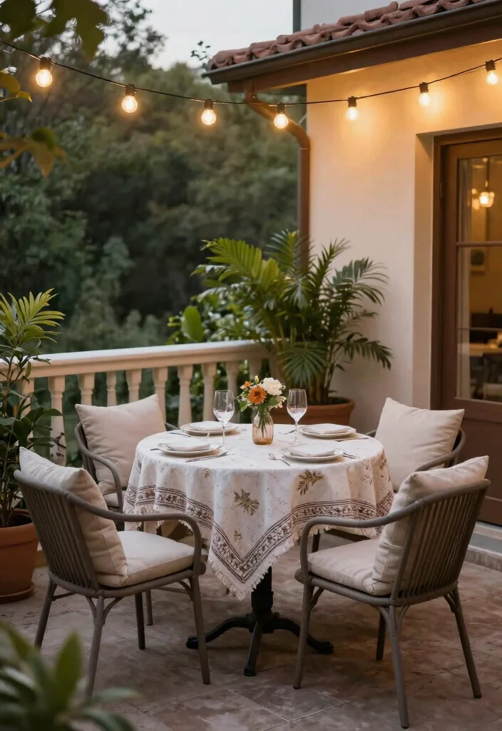 14 Simple Balcony Ideas That Look Effortlessly Stylish 39 14 Simple Balcony Ideas That Look Effortlessly Stylish - 9. Outdoor Dining Set-Up 1