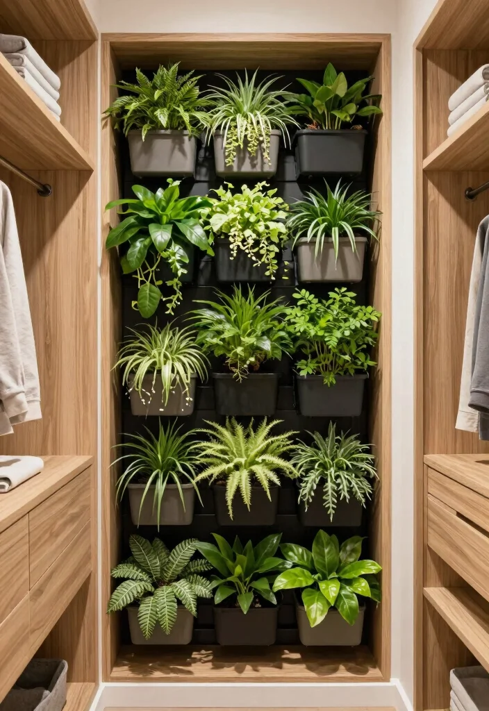 14 Slanted Closet Ideas for Sloped Ceiling Spaces That Actually Work - 3. Built-In Vertical Garden Walls 1