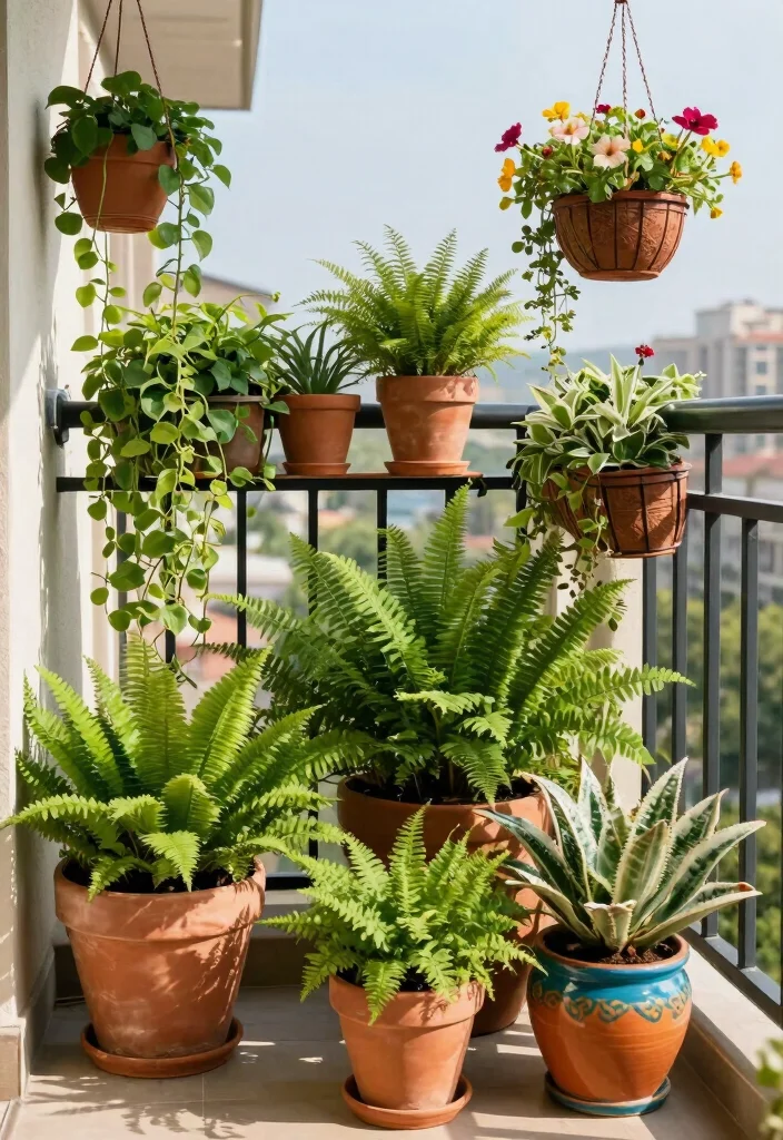 14 Small Closed Balcony Ideas That Feel Bright & Cozy 14 14 Small Closed Balcony Ideas That Feel Bright & Cozy - 4. Use Pots and Baskets for Texture 1