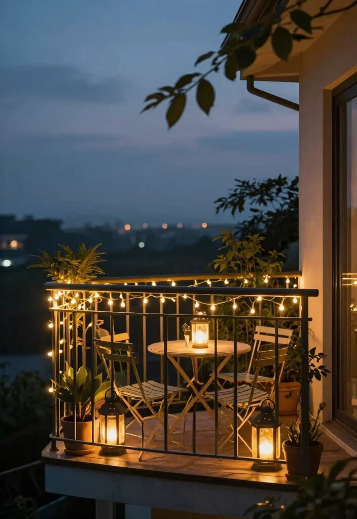 14 Small Closed Balcony Ideas That Feel Bright & Cozy 15 14 Small Closed Balcony Ideas That Feel Bright & Cozy - 5. Integrate Lighting for Nighttime Ambiance 1