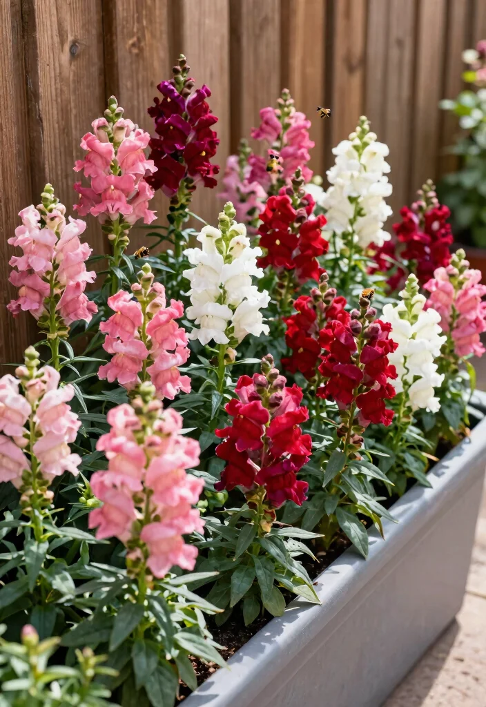 14 Snapdragon Planter Ideas for a Blooming Beautiful Display - 1. Classic Mix of Colors 1