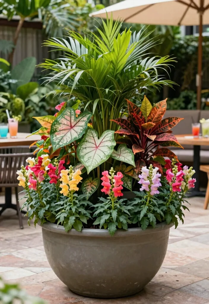 14 Snapdragon Planter Ideas for a Blooming Beautiful Display - 2. Tropical Vibes 1