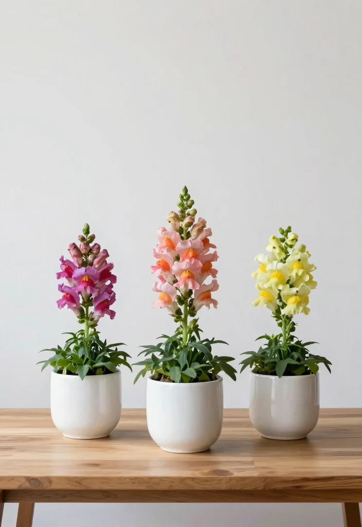 14 Snapdragon Planter Ideas for a Blooming Beautiful Display - 8. Minimalist Elegance 1