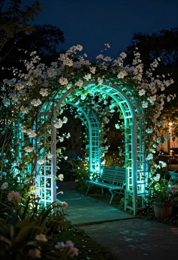 14 Trellis Fence Ideas That Add Charm & Privacy 40 14 Trellis Fence Ideas That Add Charm & Privacy - 10. Glow-in-the-Dark Trellis 1