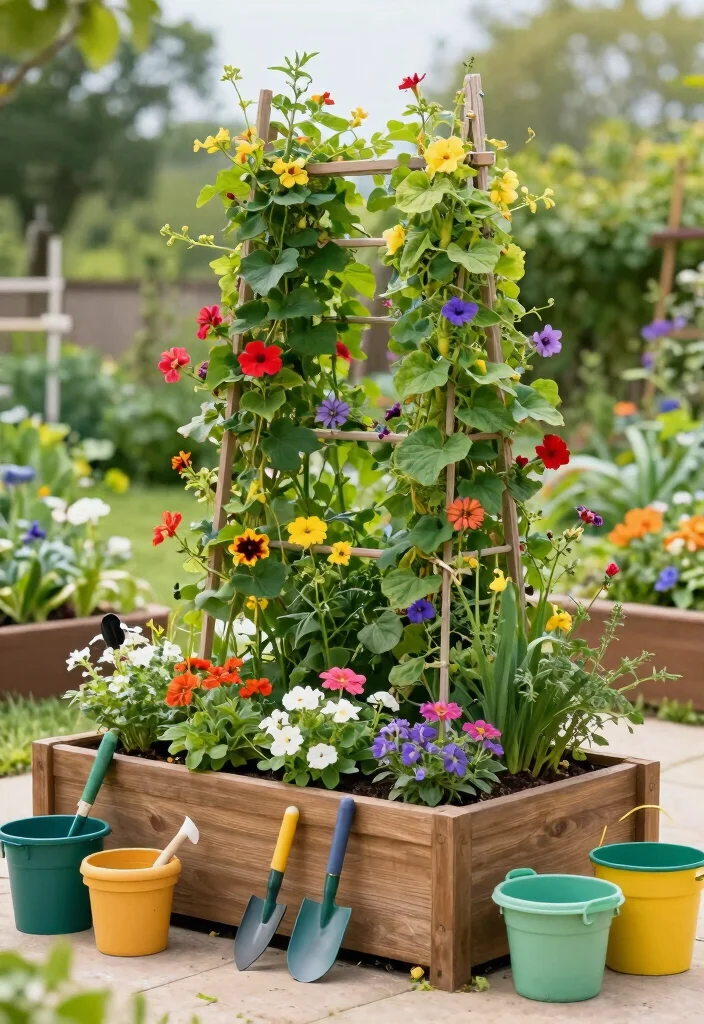 14 Trellis Fence Ideas That Add Charm & Privacy 52 14 Trellis Fence Ideas That Add Charm & Privacy - 12. Vertical Trellis Garden Bed 1