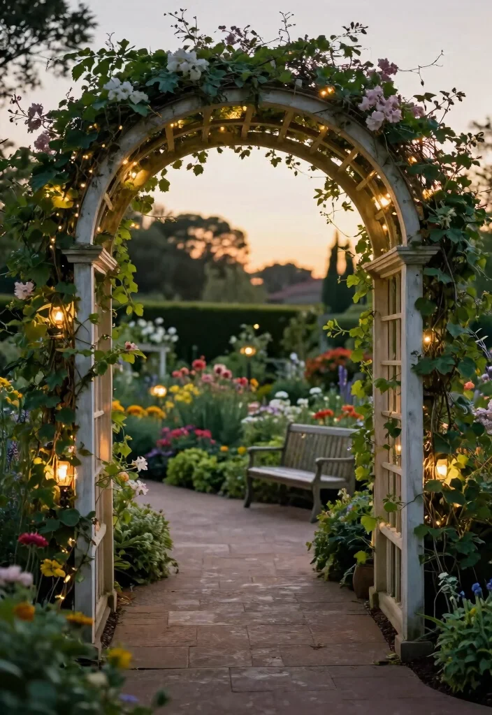 14 Trellis Fence Ideas That Add Charm & Privacy 28 14 Trellis Fence Ideas That Add Charm & Privacy - 8. Arched Trellis for Vines 1