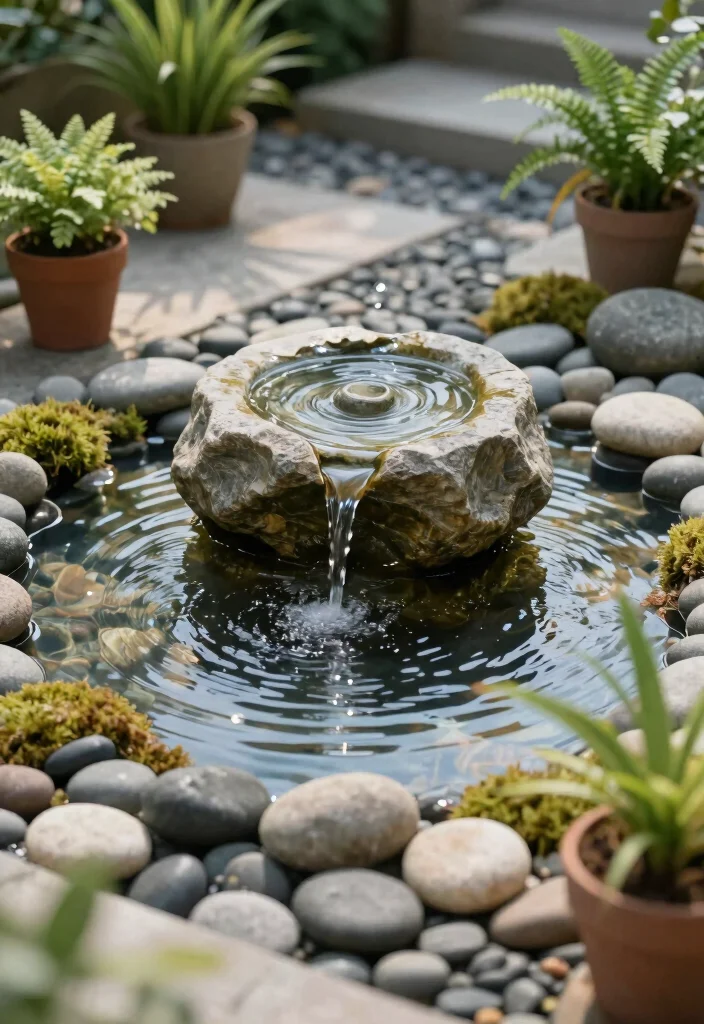 14 Zen Patio Ideas for a Calm & Minimal Outdoor Escape - 2. Minimalistic Water Features 1