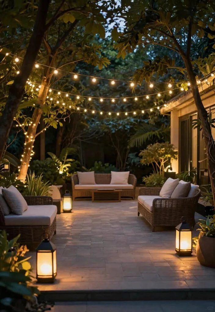 14 Zen Patio Ideas for a Calm & Minimal Outdoor Escape - 8. Delicate Lighting 1
