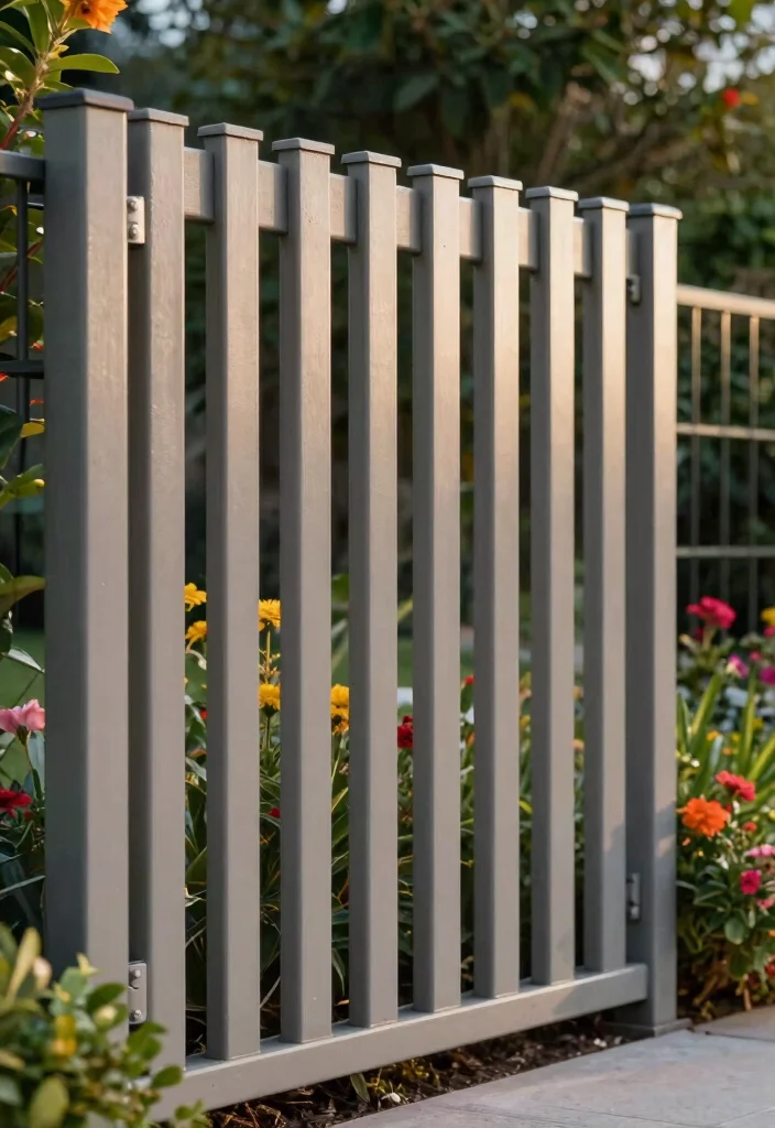 15 Block Fence Ideas That Feel Modern & Secure - 10. Steel Slat Fence 1