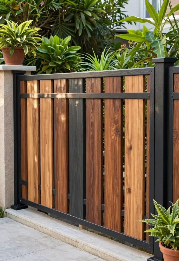 15 Block Fence Ideas That Feel Modern & Secure - 12. Composite Material Fence 1