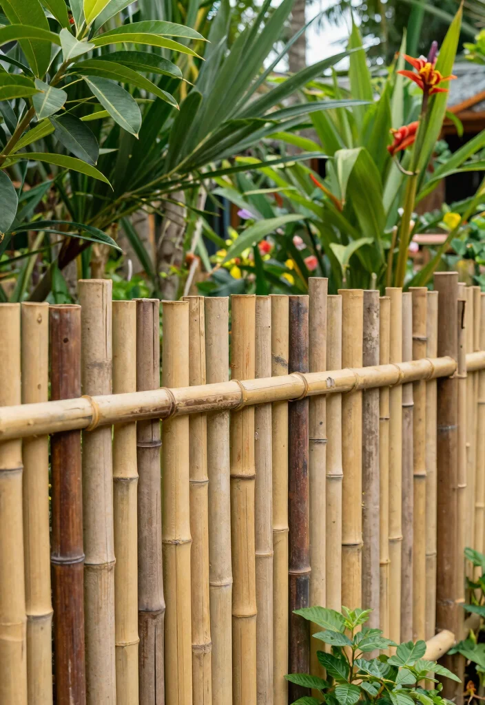 15 Block Fence Ideas That Feel Modern & Secure - 14. Eco-Friendly Bamboo Fence 1