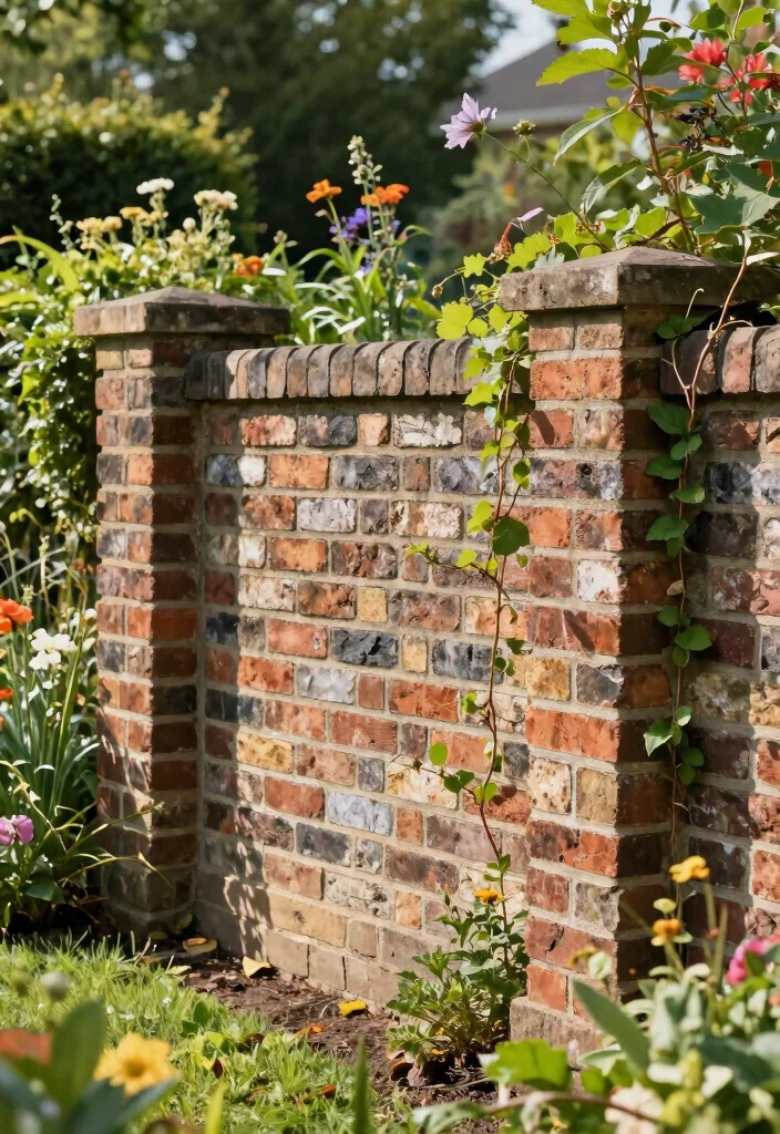 15 Block Fence Ideas That Feel Modern & Secure - 4. Recycled Brick Fence 1