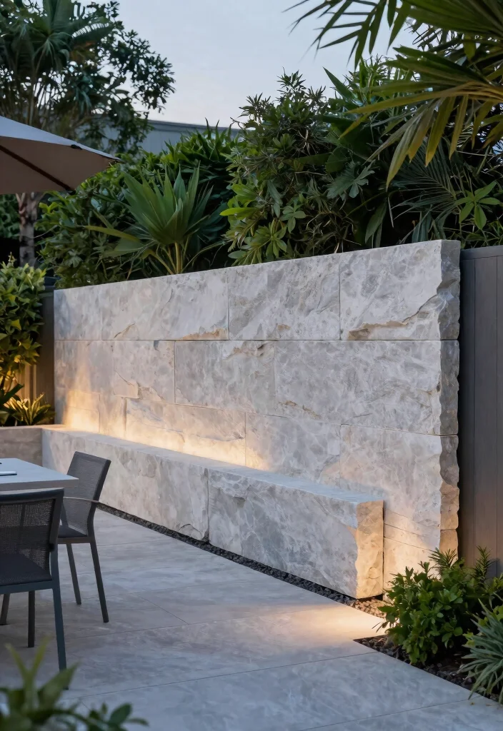 15 Block Fence Ideas That Feel Modern & Secure - 5. Contemporary Stone Fence 1