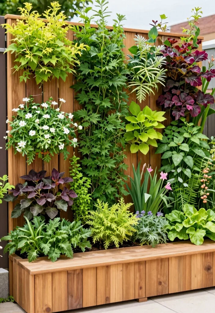 15 Block Fence Ideas That Feel Modern & Secure - 6. Vertical Garden Fence 1