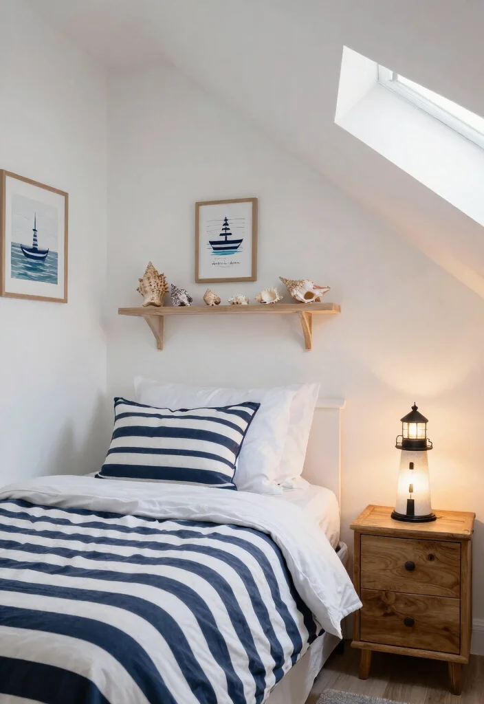 15 Cape Cod Bedroom Ideas With Sloped Ceiling Charm - 1. Nautical Themed Decor 1