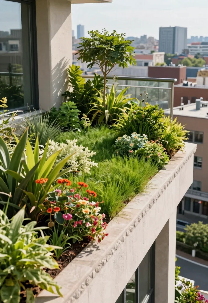15 Concrete Balcony Ideas That Look Modern & Luxe - 10. Green Roof Alternatives 1