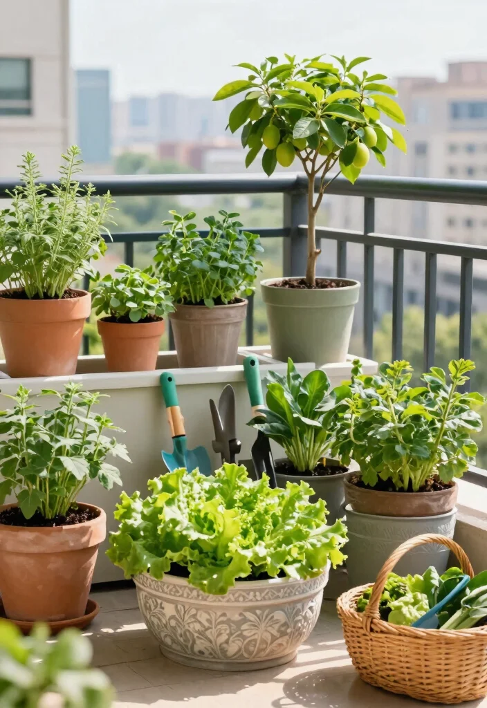 15 Concrete Balcony Ideas That Look Modern & Luxe - 13. Edible Gardens on Balconies 1
