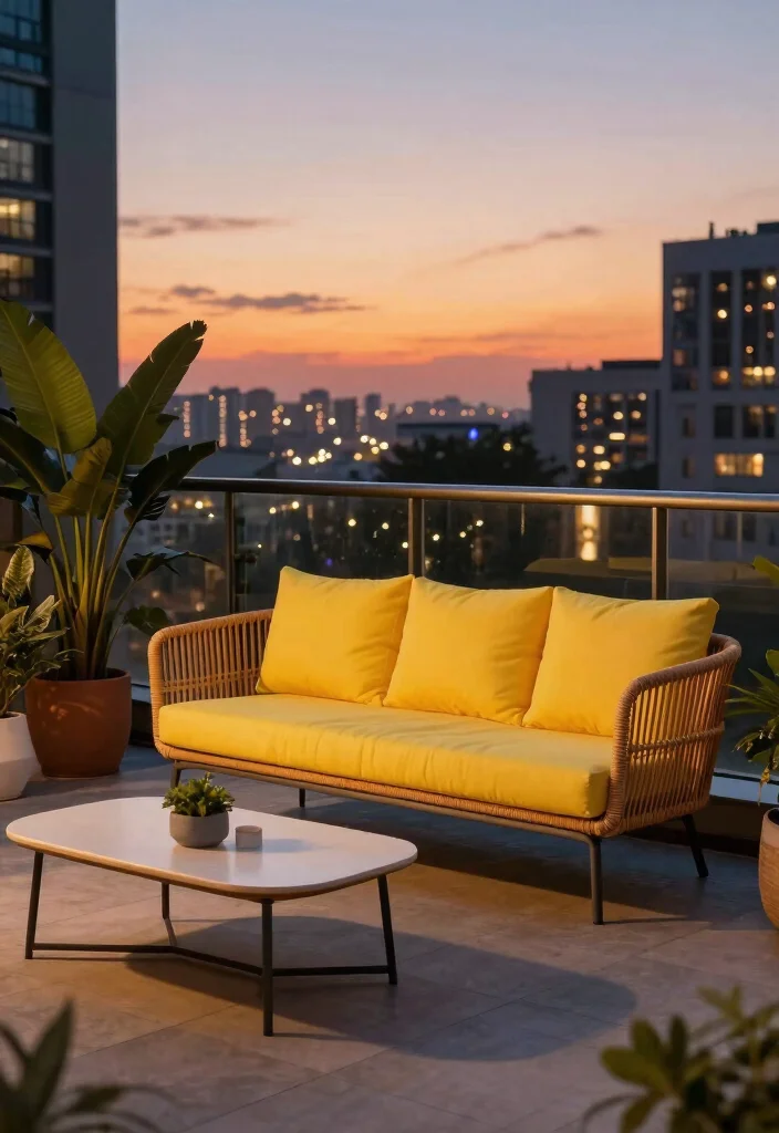 15 Concrete Balcony Ideas That Look Modern & Luxe - 2. Luxe Furniture Choices 1