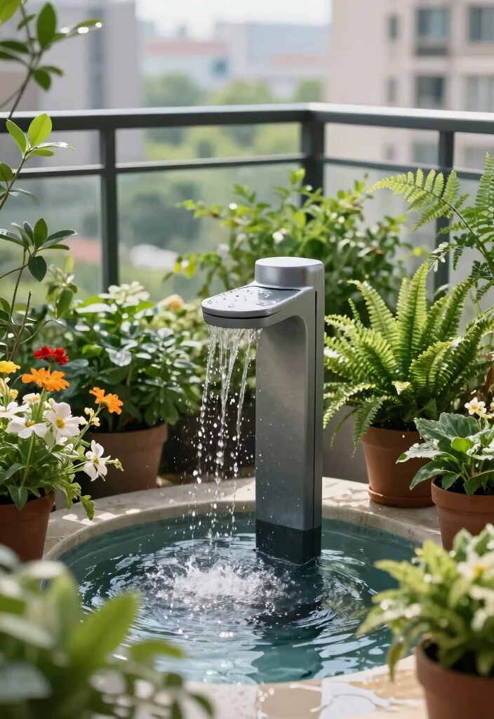 15 Concrete Balcony Ideas That Look Modern & Luxe - 4. Incorporating Water Features 1