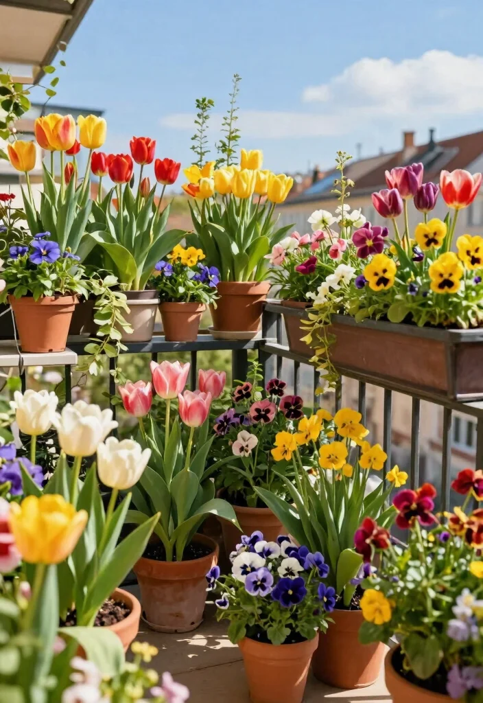 15 Concrete Balcony Ideas That Look Modern & Luxe - 9. Seasonal Flower Displays 1