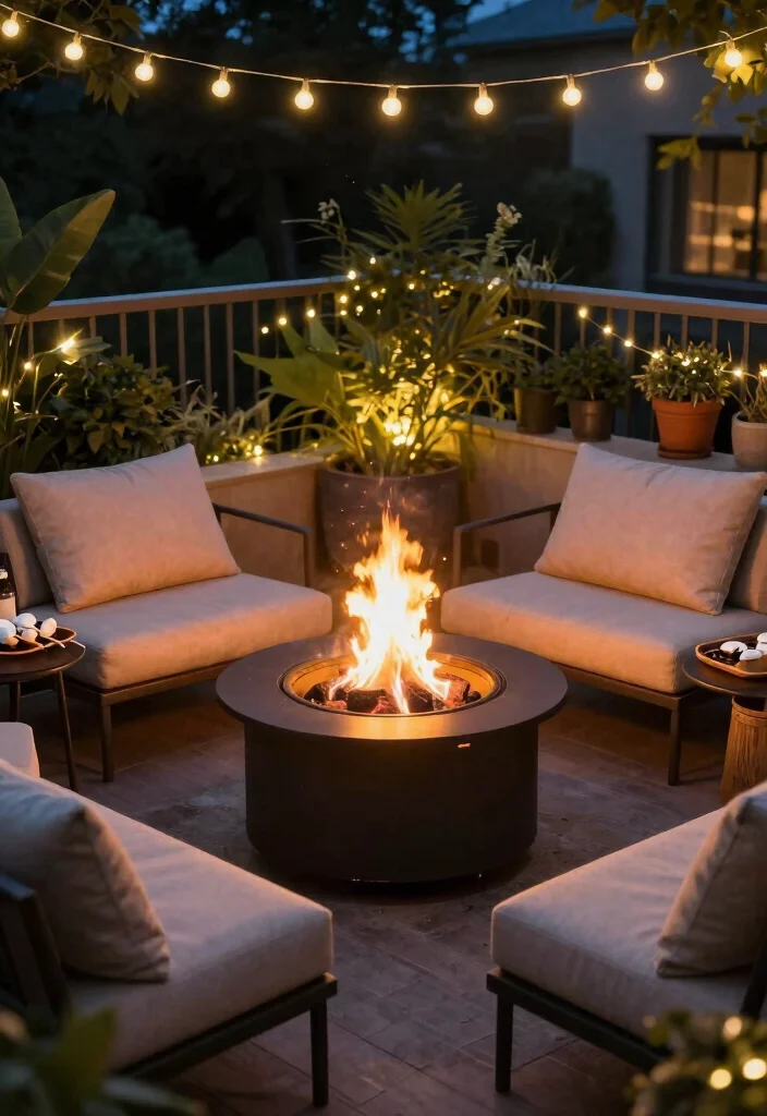 15 Cute Balcony Ideas That Make Small Spaces Feel Magical - 4. Intimate Fire Pits 1