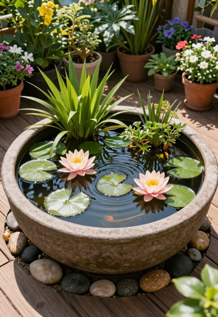 15 Deck Planter Ideas That Add Instant Color & Texture 65 15 Deck Planter Ideas That Add Instant Color & Texture - 15. Container Water Gardens 1