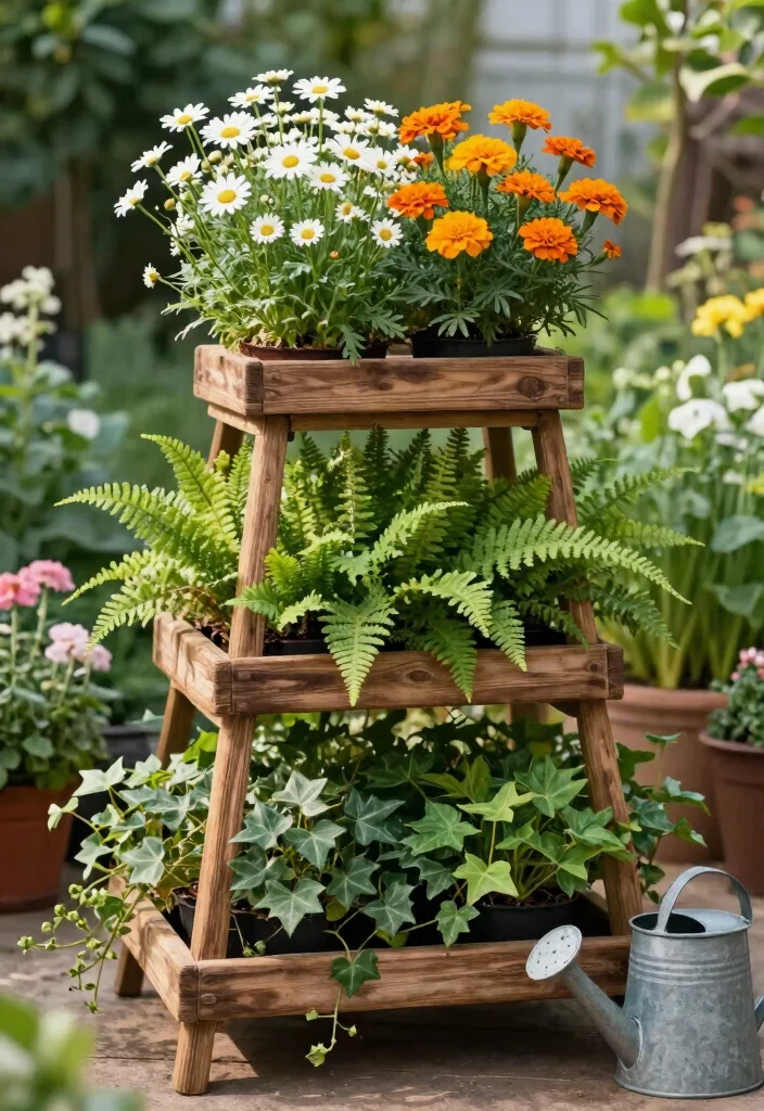 15 Deck Planter Ideas That Add Instant Color & Texture 2 15 Deck Planter Ideas That Add Instant Color & Texture - 2. Tiered Plant Stands 1