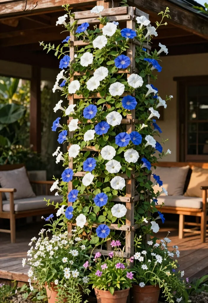 15 Deck Planter Ideas That Add Instant Color & Texture 25 15 Deck Planter Ideas That Add Instant Color & Texture - 5. Vertical Garden Trellis 1