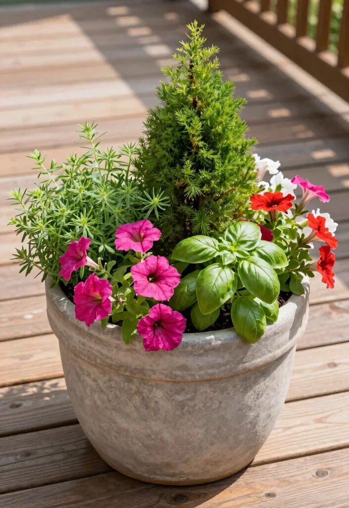 15 Deck Planter Ideas That Add Instant Color & Texture 49 15 Deck Planter Ideas That Add Instant Color & Texture - 9. Combination Planters 1