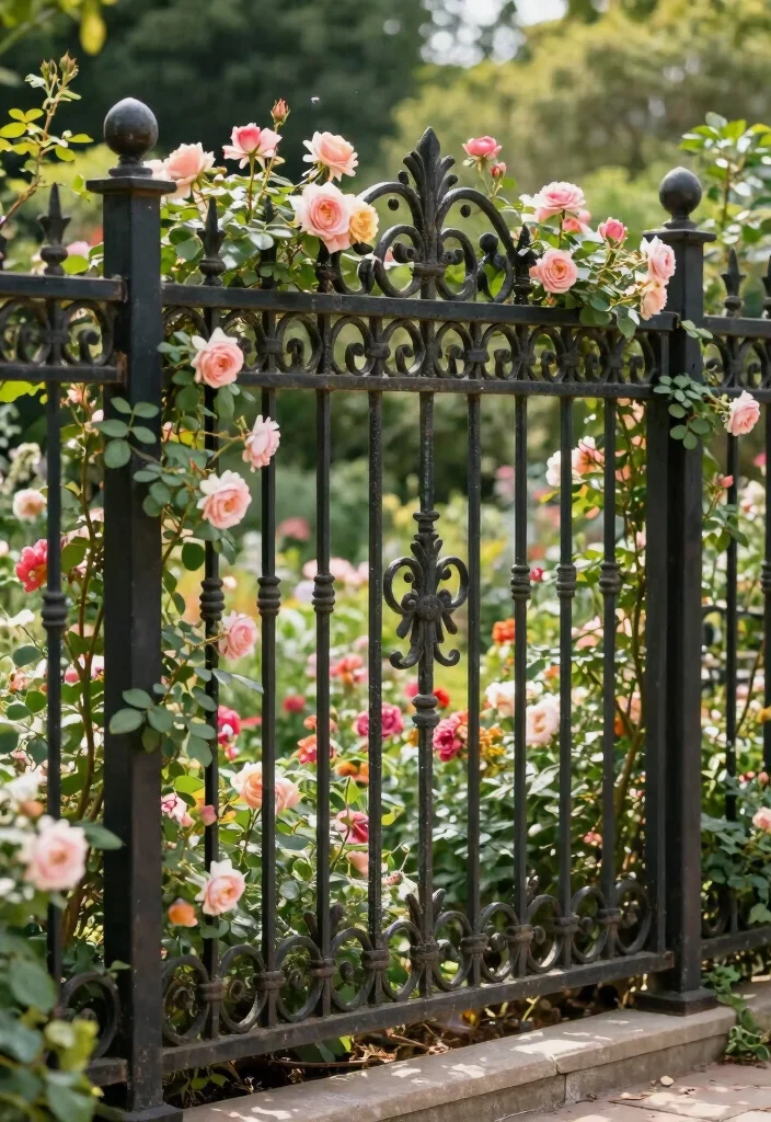 15 Front Fence Ideas That Instantly Upgrade Your Home's Exterior - 15. Vintage-style Wrought Iron Fencing 1